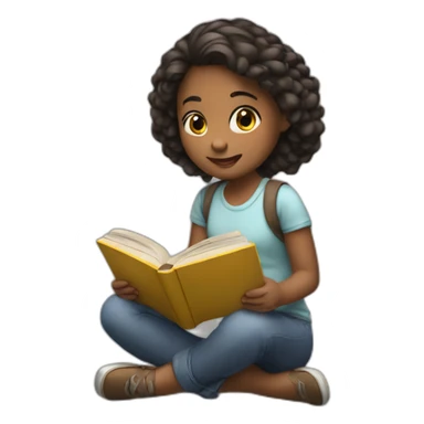 girl read a book sticker