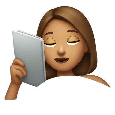 A girl laying in bed reading on her kindle sticker