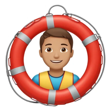 Lifeguard Holding Rescue Tube circle  sticker