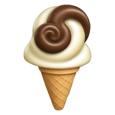 Chocolate and vanilla ice cream swirl one scoop sticker