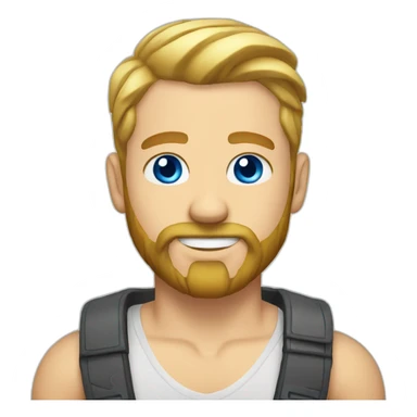 undercut with long blonde beard blue eyes sticker
