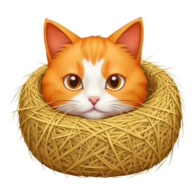 Cat with hay sticker