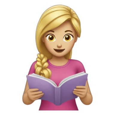 Girl reading Magazin sticker