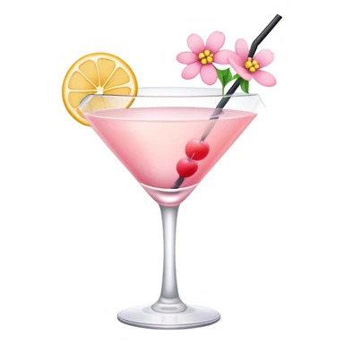 Light pink cocktail with flowers sticker