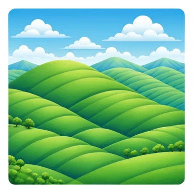 rolling green hills under a blue sky emoji sticker