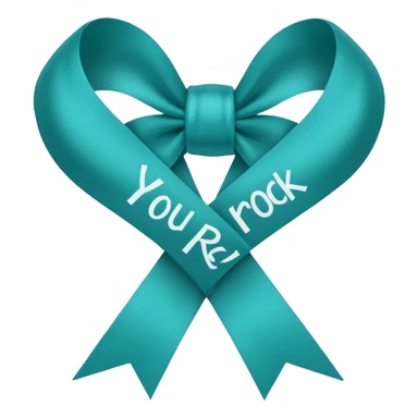 Teal ribbon with You Rock wording sticker