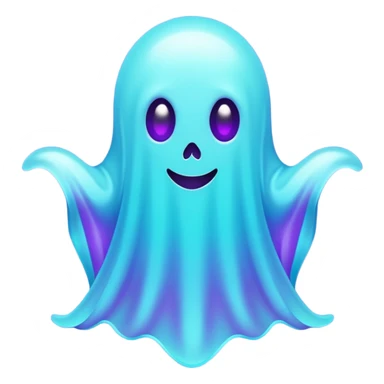 glitter cian and purple ghost no face sticker