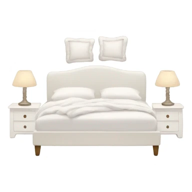 White bed with pillows and blankets, cozy vibe sticker