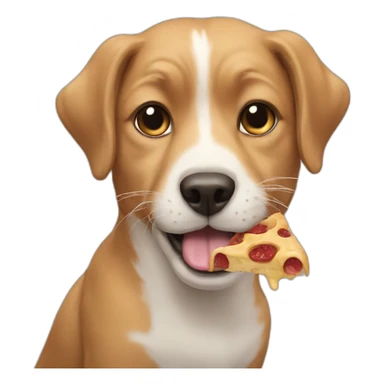 A dog eating a cat sticker