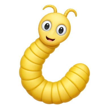 Yellow worm with a weird head sticker