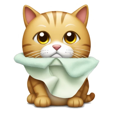 Cat with cold flu sticker