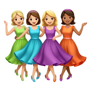 Bridesmaids dancing  sticker