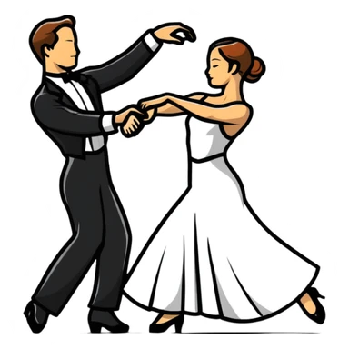 ballroom dancing couple sticker
