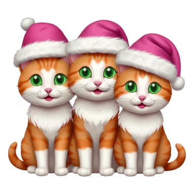 3 happy christmas cats sticker
