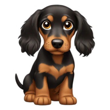 puppy teckel with long hair sticker