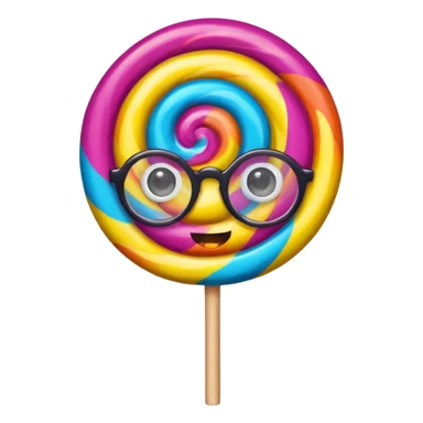 lollipop with eyes and glassess sticker