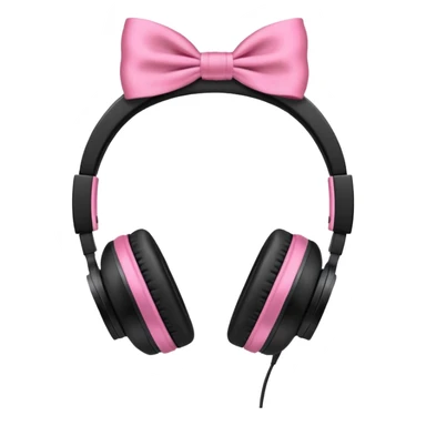 headphones with bow on the right side  sticker