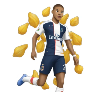 Kylian Mbappé with shell sticker