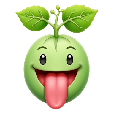 Tongue → tiny vine sprout (playful/sexy) sticker