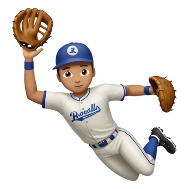 baseball player diving to catch the ball sticker