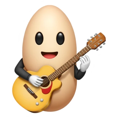 Faceless Egg playing a guitar sticker