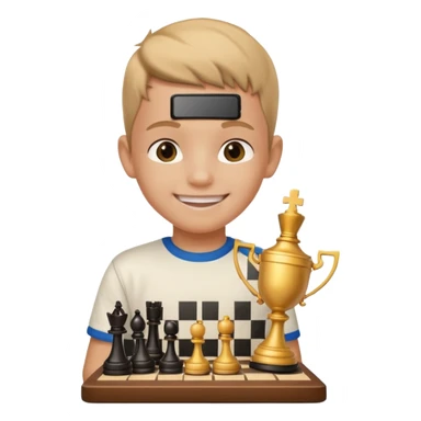 Kid with trophy, Chess club. sticker
