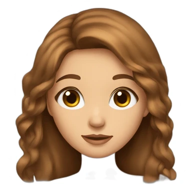 Beautiful girl with long brown hair and brown eyes sticker