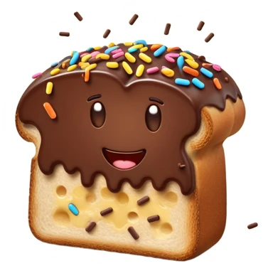 hagelslag-cinematic-realistic-hagelslag-treat-emoji,-depicted-as-crunchy-chocolate-sprinkles-scattered-on-a-slice-of-buttered-bread,-rendered-with-vivid-textures-and-playful,-inviting-lighting. sticker