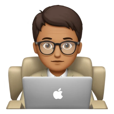 animated a man working in pc programing sticker