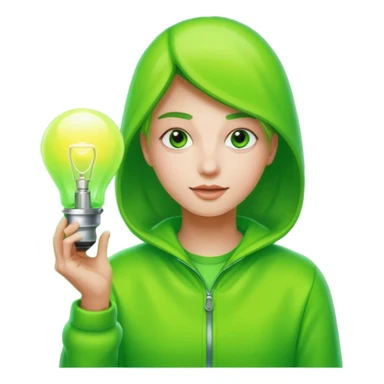 80s fashion green lighting lamp sticker