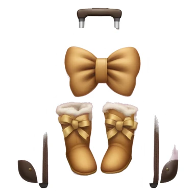 Rosa suitcase with a uggs at it. The Uggs having a bow on them  sticker