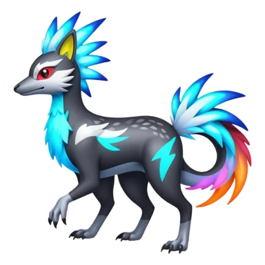 Neon Vibrant Pulsating Trail-glowing Chromatic Trico-Silvally-fusion-hybrid sticker