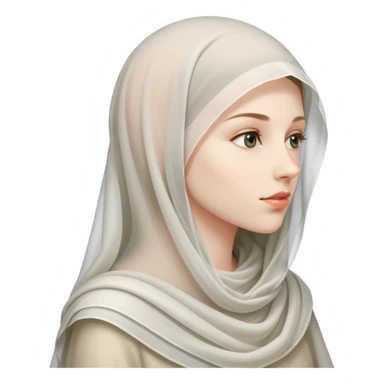 veiled woman, side profile sticker