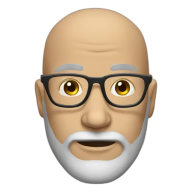 bald man grey beard glasses sticker