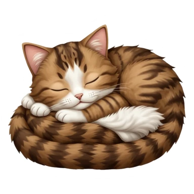 dark brown tabby and white cat sleeping in funny positions upside down sticker