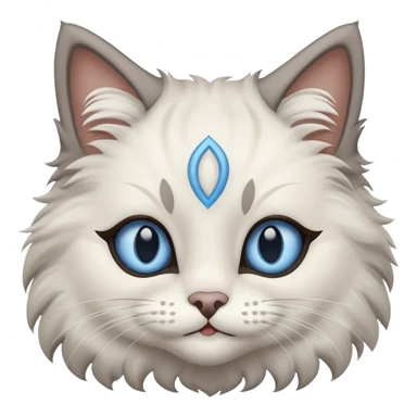 Neva masquerade cat with big blue eyes smiles  sticker
