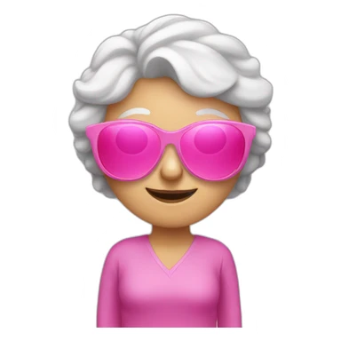 old lady doing gymnastics with pink sunglasses sticker