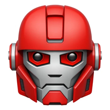 Autobot logo emoji, flat red with white outline sticker