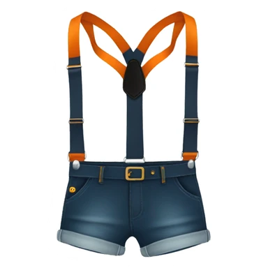 a pants with suspenders orange sticker