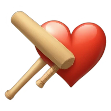 broken heart and cricket bat sticker