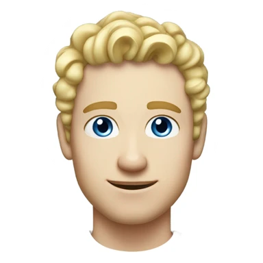 3/4 profile light curl blonde 30yo man blue eyed pale skin sticker
