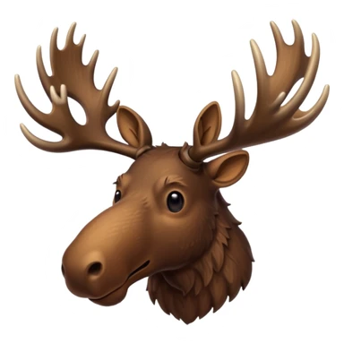Moose head with no eyes and antlers  sticker