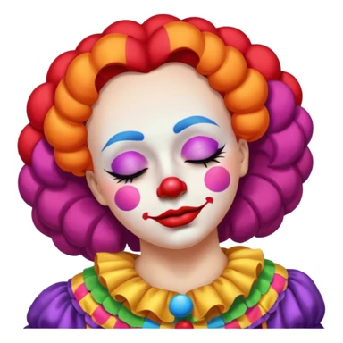 female clown sleeping eyes closed sticker