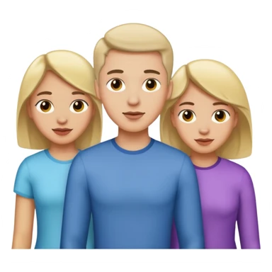 a gay man with three girls sticker