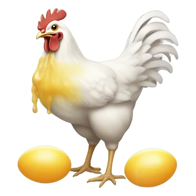 Chicken vomiting eggs sticker