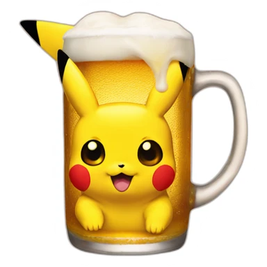 pikachu drink beer sticker