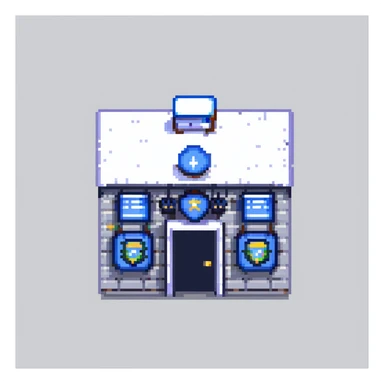 simple iconic police station building sticker