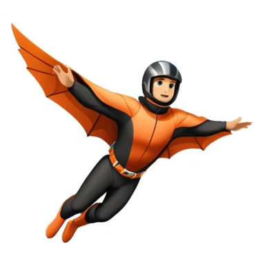 A daring wingsuit athlete soaring between towering mountains, with their wingsuit fully stretched, cutting through the air at high speed. The background features dramatic cliffs and a vast sky, emphasizing the thrill and freedom of base jumping. sticker