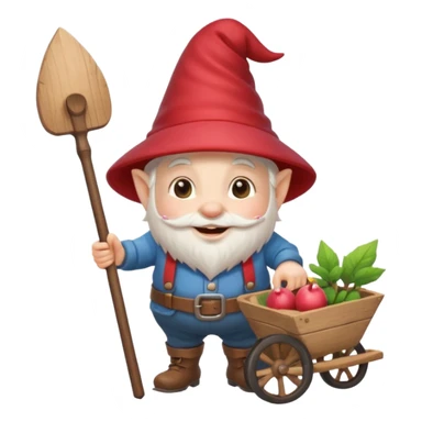 gnome with wheelbarrow sticker