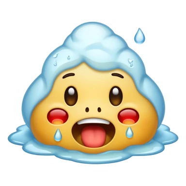 ice emoji, hot , vomit , crying emoji and happy sticker